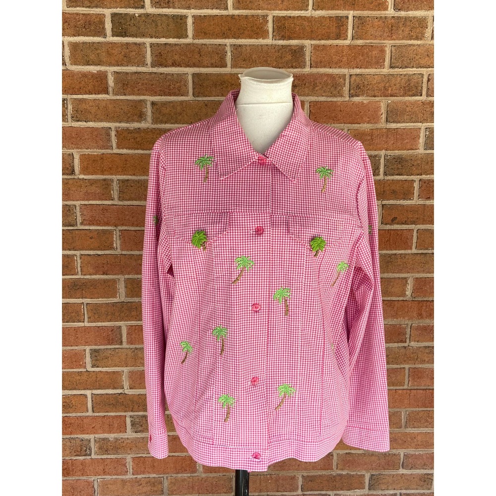 Quacker Factory Lightweight Jacket Fuchsia White … - image 1